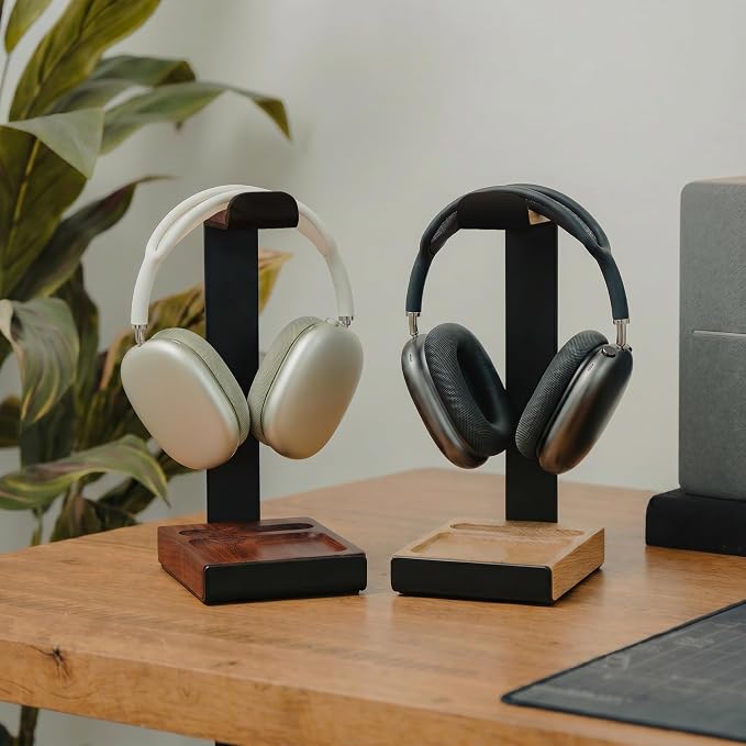 COREMINDED Universal Headphone Stand for Desk, Walnut Wood Headset Holder | Fits All Headphones incl AirPods Max, Heavy Duty Solid Wood, Sturdy & Stable, Gaming Headset Organizer, Gift Ready Box - Image 8