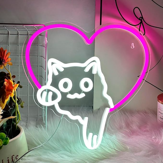 Cat Neon Sign Dimmable LED Animal Neon Light for Bedroom Kids Room Decor - Image 5