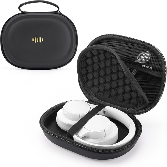 Headphone Case Hard Shell for Bose Quietcomfort/Skullcandy/JBL Tune 720BT/520BT/510BT/Live 770NC/460NC, Super-Slim Upgrade PU Pocket Over-Ear Headset Universal Portable Travel Organizer Bag by SQERO