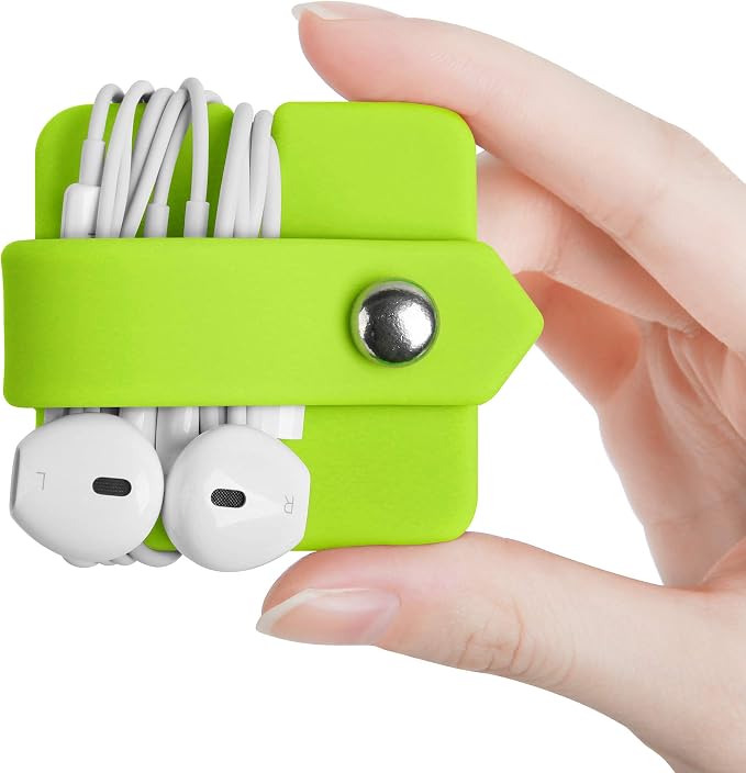 Cord Organizer Earbuds Holder Earphone Wrap Earphones Organizer Headset Headphone Earphone Wrap Winder Cord Manager Cable Winder Green - Image 2
