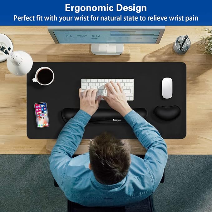 Keyboard Wrist Rest, Canjoy Ergonomic Wrist Rest Cushion Support Pad - Image 2