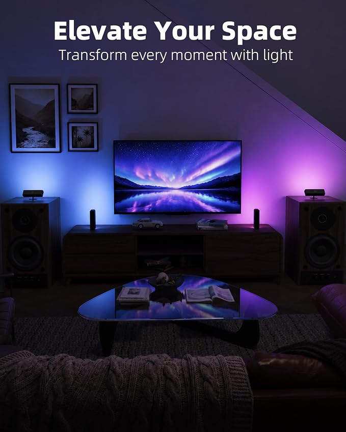 EZVALO Wireless RGB Light Bars, Rechargeable LED Mood Lights with Remote - Image 2
