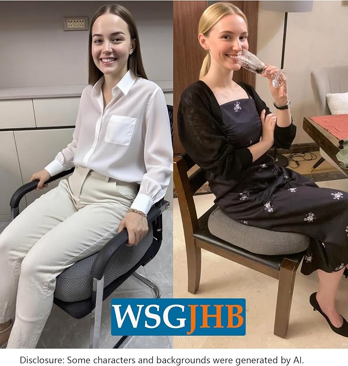 WSGJHB Large Seat Cushion, Extra Thick Booster Seat Cushions Long Sitting | Office Chair Cushion Long Sitting Office Workers, Car Drivers, Relieves Back Pain, Breathable, Anti-Slip, 20x20x6 inchs - Image 2