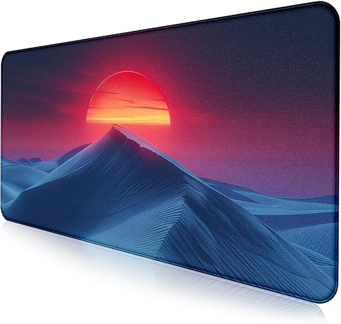 Mountain Top Scenery Mouse Pad Sunset Mountain Computer Decorative Desk Pad | Large Extended Mouse Pad; Full Desk Coverage; Waterproof Coating; Stable Anti-Slide Base For Gaming, Office, Study Daily Use by LQFIWSS