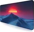 Mountain Top Scenery Mouse Pad Sunset Mountain Computer Decorative Desk Pad | Large Extended Mouse Pad; Full Desk Coverage; Waterproof Coating; Stable Anti-Slide Base For Gaming, Office, Study Daily Use by LQFIWSS