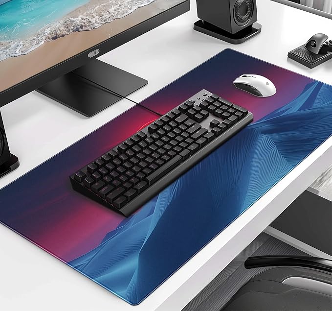 Mountain Top Scenery Mouse Pad Sunset Mountain Computer Decorative Desk Pad | Large Extended Mouse Pad; Full Desk Coverage; Waterproof Coating; Stable Anti-Slide Base For Gaming, Office, Study Daily Use - Image 3