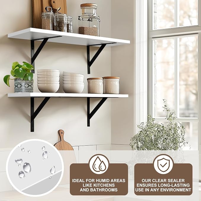 Tectocker-DOU 24" Long Floating Book Shelves for Wall, Heavy Duty, White - Image 4