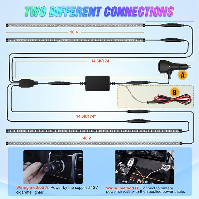 Nilight 4PCS RGB LED Underglow Lights for Cars with Wireless Remote - Image 8