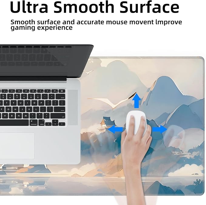Galdas Gaming Mouse Pad XXL XL Large Long Extended Big Mousepad Non-Slip Rubber Keyboard Mouse Pad with Stitched Edges for Laptop Home Office (31.5x11.8x0.08 Inch) -Cloud Scenery - Image 6