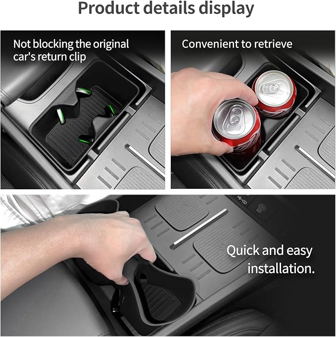 LUCKEASY Cup Holder & Wireless Charging Pad for 2024-2026 Hyundai Santa Fe - Image 5