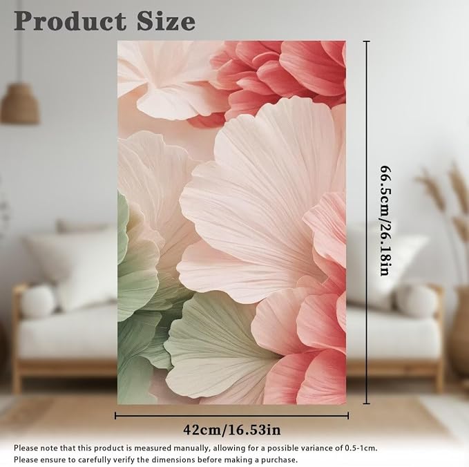 Set of 2 Waterproof Headrest Cover 26x16 Inch - Breathable Polyester Back Cover, Easy to Install Anti-Slip Sofa Protector with Nails, Fit for Home or Office, Realistic Pink Flower Print - Image 6