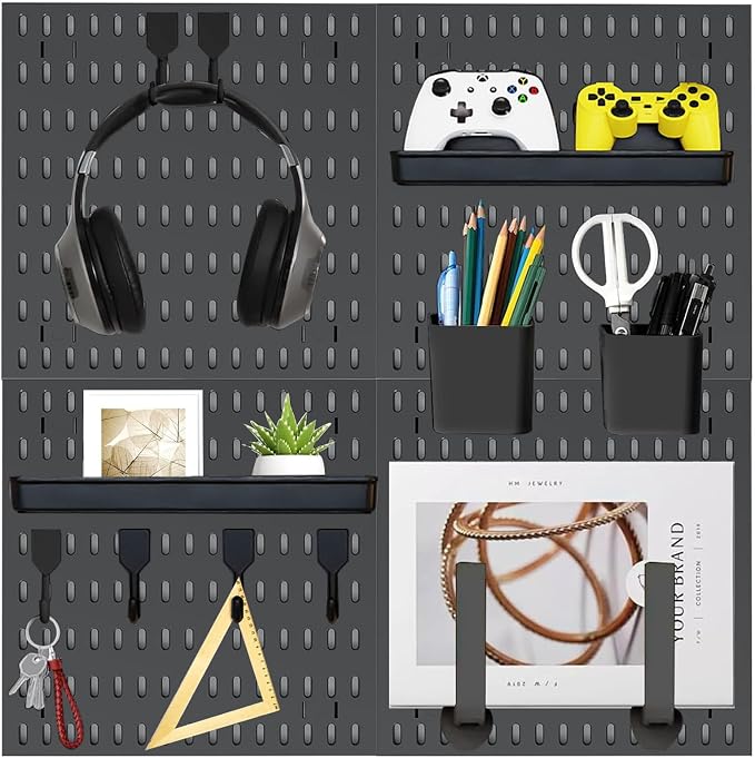 Revamp Your Space With A Versatile Pegboard Kit - Effortlessly Organize Home, Office, And Gaming Setup With Customizable Hanging Solutions (black) by Unknown