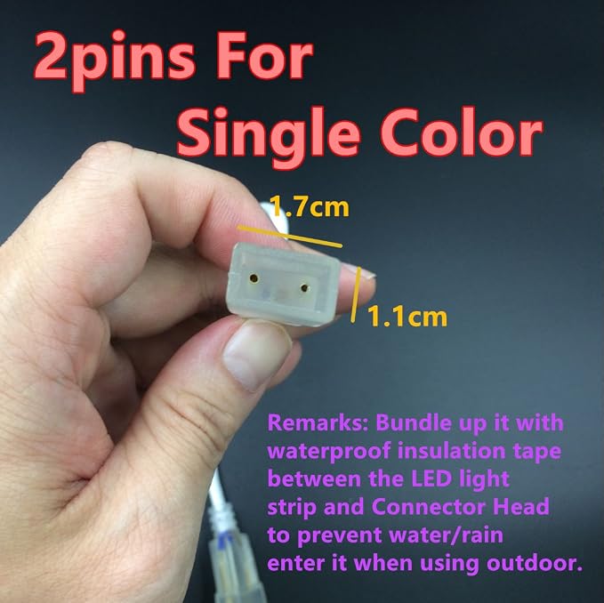Connector, Connection Cable only Single Color High Voltage LED Light Strip - Image 3