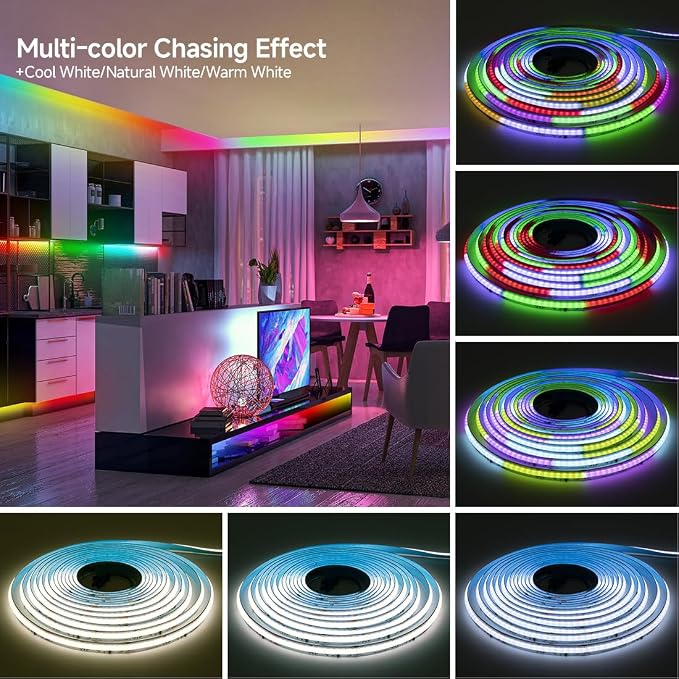 BTF-LIGHTING 32.8FT WS2814 Smart IC RGBW 4000K DC24V COB LED Strip Light - Image 8