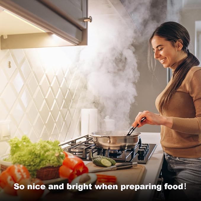 Under Cabinet LED Lights, Dimmable Under Cabinet Lighting, 4 Pack LED Lights for Kitchen Under Cabinet, Under Counter Light Natural White 4500K - Image 3