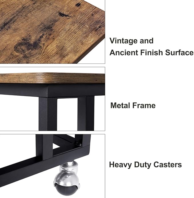 VASAGLE C Shape End Table for Couch or Sofa, Industrial Small Side Table - Image 7