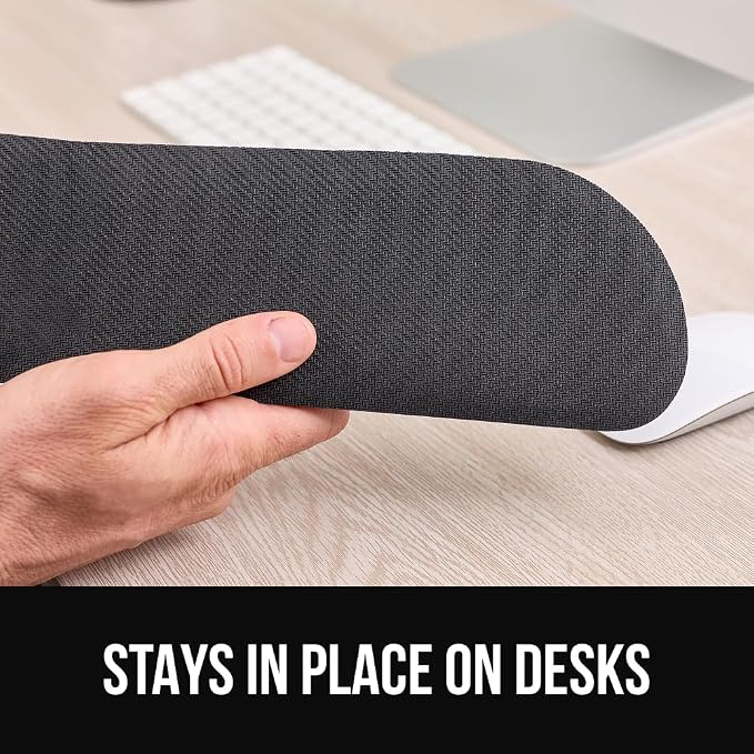 GORILLA GRIP Silky Memory Foam Keyboard Wrist Rest and Mouse Pad for Computer, Ergonomic Typing Support, Desk Office Supplies and Gaming Accessories, Hand & Arm Mousepad Cushions and Coaster Set Black - Image 4