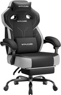 GTPLAYER Big & Tall Gaming Chair, Wide Seat with Footrest, Black | Ergonomic High Back Computer Desk Chair for Adults, Comfort Padded Seat with Lumbar Support Armrests Recliner for Office/Home by GTPLAYER