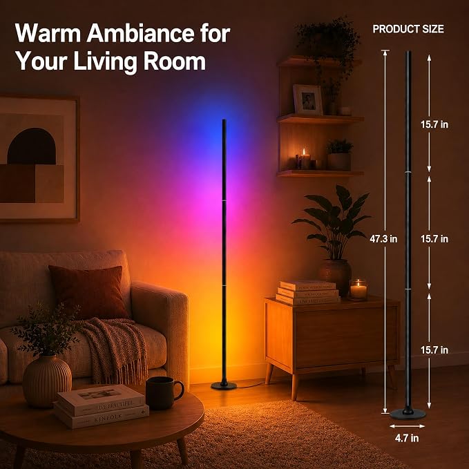sylvwin Corner Floor Lamp,Smart Ambient Light for Gaming Room,2Pack - Image 8