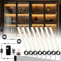 Black Shelf Lights, LED Bookcase Lighting Compatible with Alexa, WiFi Dimmable 2700K Under Shelf Lighting for Bookshelf, Display Case, Cabinets with App, Remote, Memory Function (8Pack 12In) by Unknown