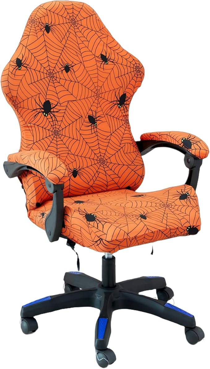 Gaming Chair Covers Slipcovers, Stretch Removable Washable Computer Reclining Gaming Chair Protector Slipcovers with Armrest Cover (No Chairs) (Halloween-Spider Web01) by ACOFRR