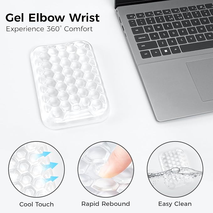 Ospelelf Ergonomic Elbow Pad, Gel Keyboard Wrist Rest Support for Office Desk Chair, Arm Wrist Pad for Typing Pain Relief, 1 Pack - Image 3