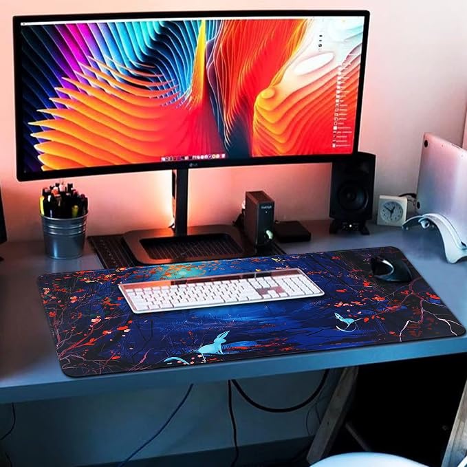 Large Gaming Mouse Pad with Stitched Edges,[27.5x11.8In] Extended Mouse Pad with Non-Slip Natural Rubber Base for Gamer/Desktop/Office/Home 70x30 Forest07 - Image 6