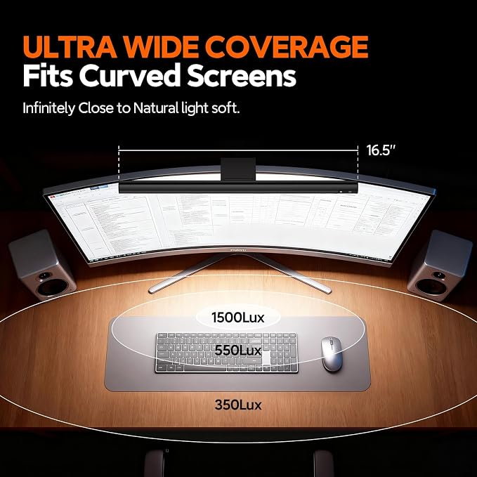 LYMAX Monitor Light Bar, Eye-Care USB Computer Lamp Dimmable Screen Light Bar, Fit for All Monitor with Wireless Controller, No Screen Glare, Space Saving for Home Office Desk Light - Image 2
