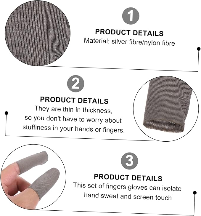 VILLCASE 8Pcs Sweat Gaming Finger Sleeves Touchscreen Gloves for Enhanced Grip Breathable Material for Mobile Gaming Slip Comfortable - Image 4