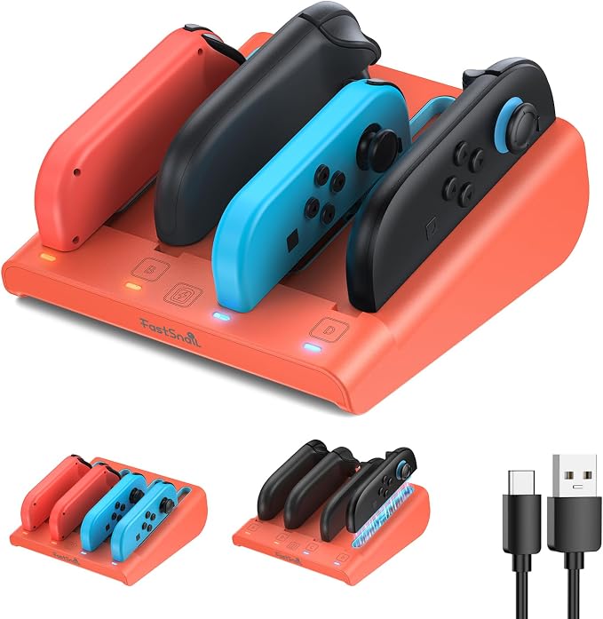 FASTSNAIL Switch Controller Charger for Nintendo Switch 2/1/OLED for JoyCon by FASTSNAIL