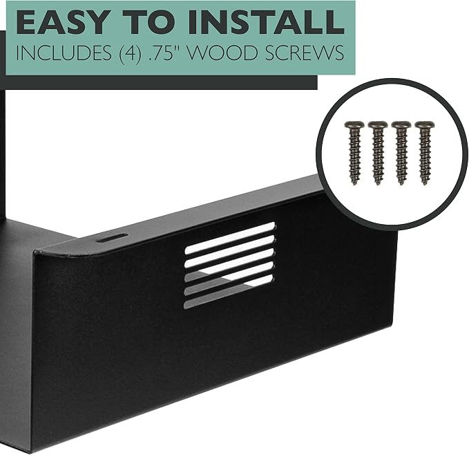 Ilyapa Under Desk CPU Mount, Steel Under Desk Computer Mount Vented Sides, PC Wall Storage, Laptop Stand, Shelf for Office Storage, 4x12x11 Inches - Image 4