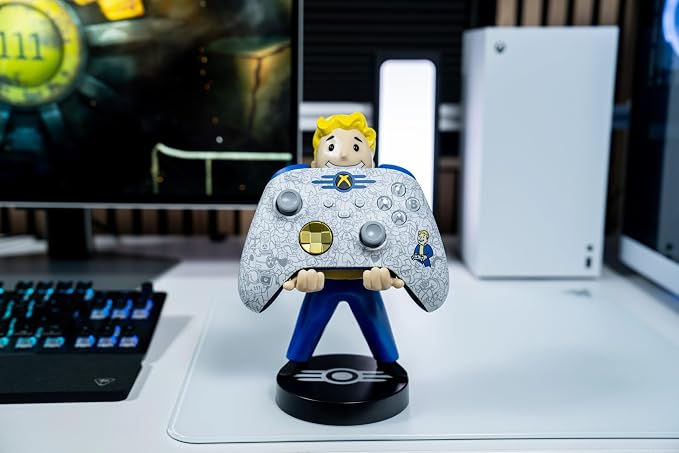 Cableguys Fallout Vault Boy Controller Holder & Phone Stand - Gaming Setup Accessories for Desk and Game Room, Controller Stand Compatible with Xbox, PlayStation & Most Standard Game Controllers - Image 2