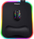Gimars RGB Mouse Pad with Wrist Rest Support, 12 x 10 in Extra Large Ergonomic Gaming Mouse Pad with 10 LED Lighting Modes, Non-Slip Rubber Base for PC Gaming & Office by Gimars