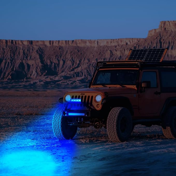 Nilight 12 Inch LED Light Bar Blue Triple Row 240W Spot Flood Combo 30000LM Driving Boat Off Road Fishing Hunting Emergency Safety Lighting for UTV Pick-up Van Tractor - Image 7