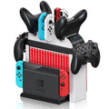 Switch Games Organizer Holder and Charging Dock for Nintendo Switch & Switch OLED Joy-Cons/Original Switch Pro Controller - Nargos Switch Storage Rack Stand Accessories kit by Nargos