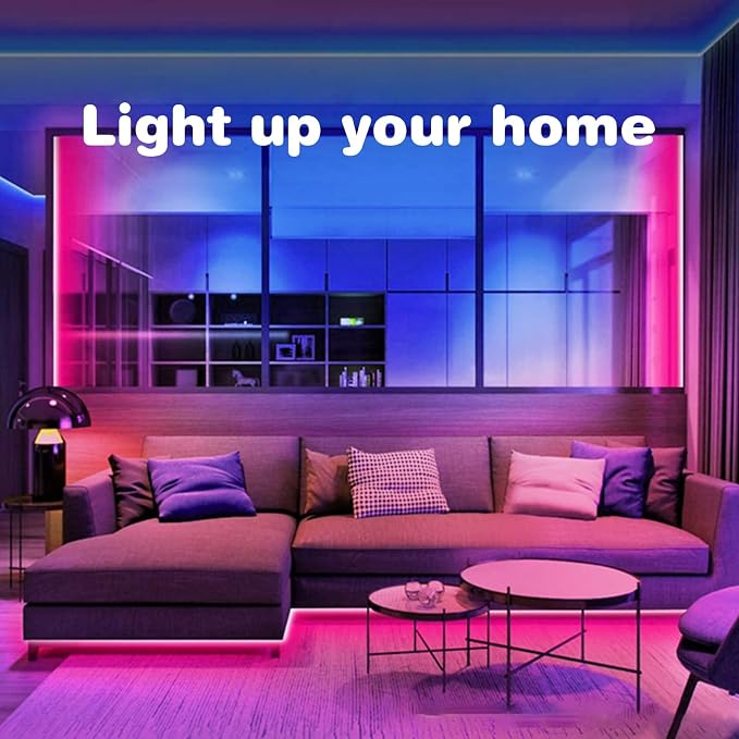 KSIPZE 200ft (2 Rolls of 100 ft) Led Strip Lights RGB Music Sync Color Changing Bluetooth Led Lights with Smart App Control Remote Led Lights for Bedroom Room Lighting Flexible Home Décor - Image 6