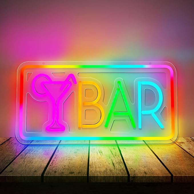 Bar Neon Sign, LED Sign for Wall Decor, LED Neon Light Signs for Home, USB Powered Bar lights for Cocktails Man Cave Party Club, Christmas Gifts - Image 2