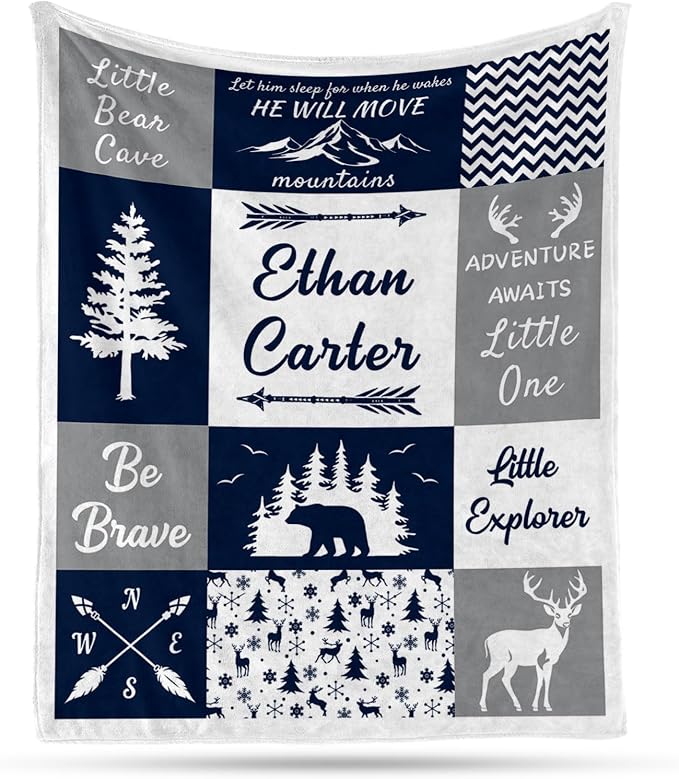 Ship Next Day, Personalized Baby Blankets - Printed in USA, Custom Name Blanket, Baby Blanket with Name, Ultra-Soft Cozy Fleece Blankets, Gifts for Baby Newborn Toddlers Boys & Girls Kids by Unknown