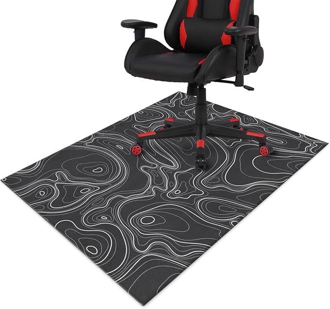 Gaming Chair Mat for Carpet Hardwood Tile Floor,36"x48" Gaming Rug for Gaming Room, Under Desk Non Slip Gamer Rug,Low-Pile Game Room Rug,Rubber Backing Large Gaming Chair Floor Mat,Topographic Contour by Unknown