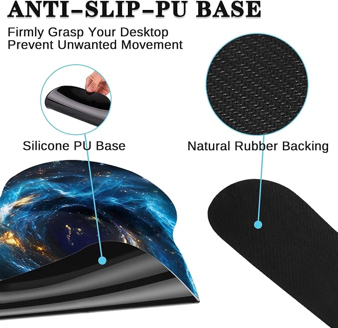 Britimes Ergonomic Mouse Pad Set with Wrist Rest, Galaxy Space - Image 7
