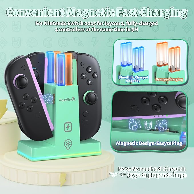 FASTSNAIL Switch 2 Controller Charger Dock for Nintendo Switch 2 for JoyCon - Image 2