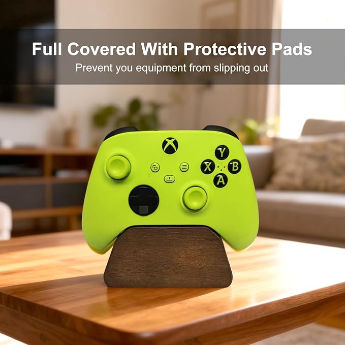 Solid Wood Gamepad Stand, Controller Holder for PS4 PS5 Xbox | This holder tidies gaming desk, fits most controllers, nice decor, ideal gift for father, son & boyfriend - Image 3