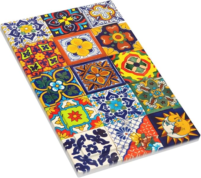 Decorative Light Switch Cover Plate Vintage Traditional Colorful Mexican Talavera Tiles Style 1 Gang No Device Single Blank Outlet Covers Wall Plate Switchplate Covers Dimmer Faceplate Decor - Image 3
