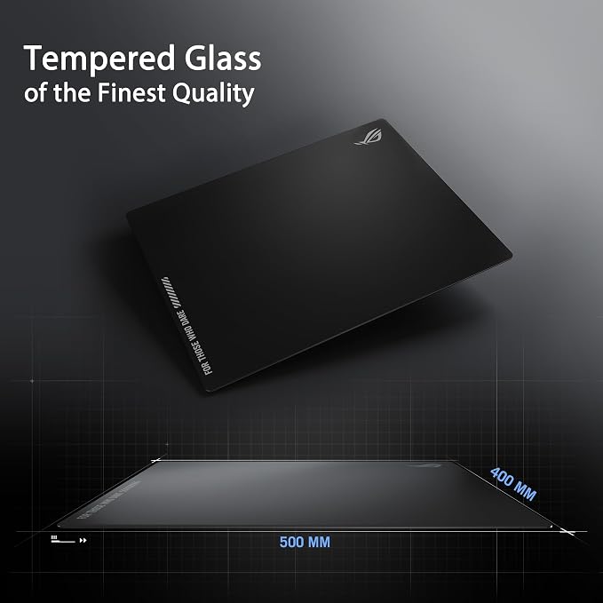 ASUS ROG Moonstone Ace L Glass Gaming Mouse Pad, 19.7” x 15.7” - Black - Image 3