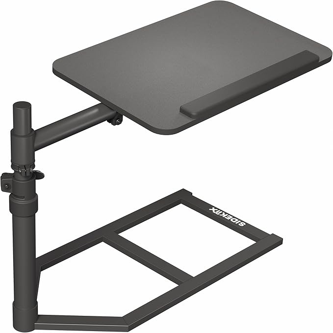 Height Adjustable Under Mattress 20 inch Bedside Desk, Works with Lofts and Beds Without Frames, Tilting Desktop, Fits Laptops, Books, and More, Black by Sidekiix