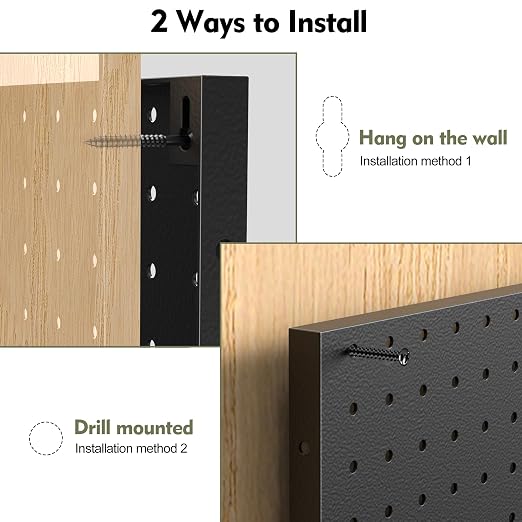 Peg Board 6 Pcs 15.7'' x 11.8'' Metal Pegboard Organizer Wall Control Peg Board Panels for Gaming Setup Garage Craft Room Office Kitchen, Black (No Accessories) - Image 8