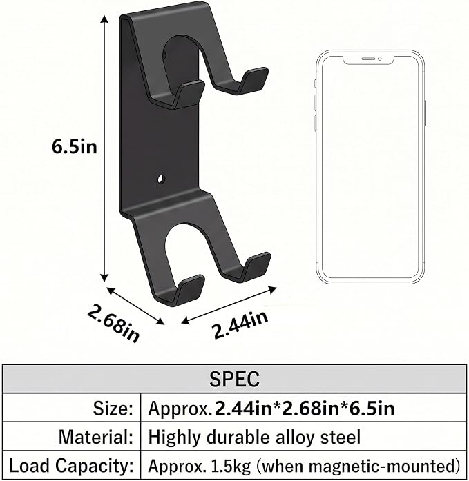 Magnetic Controller Holder Wall Mount Controller Organizer Metal - Image 4