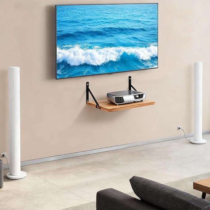 Projector Wall Mount, Projector Shelf, Small Shelf for Wall, Projector Shelf for Wall Media Storage Rack - Image 2