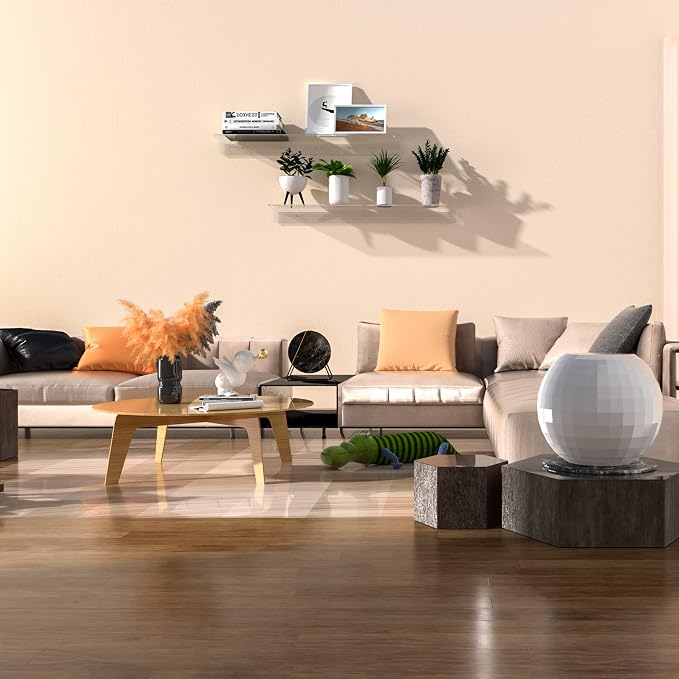 Sezanrpt Acrylic Wall Shelves 36 24 12 Inches, Clear Floating Shelf for Wall, Wall Mounted Display Shelves for Plants, Radio, Funko Pop, Stuffed Animal, Books, Clock, Cosmetics, Toiletries - Image 7