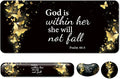 4 in 1 Mouse Pad and Keyboard Wrist Rest,Large Desk Mat,Coaster Set-Gold by Wiabsi